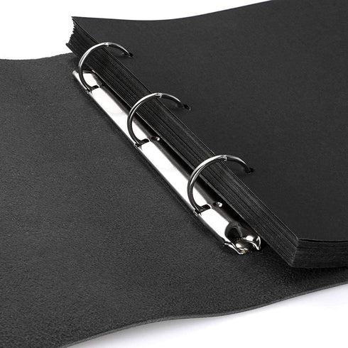 OwnMy DIY Photo Album Scrapbook PU Leather Adventure Photo Book with Corner Stickers Gifted Box - Perfect Baby Memory Book Birthday Wedding Anniversary (Black)