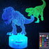 Dinosaur Toys, T Rex 3D Night Light with Remote & Smart Touch 7 Colors + 16 Colors Changing Dimmable T Rex Toys Gifts 2 3 4 5 6 7 8 Year Old Boy Birthday Gifts (2 Panels))