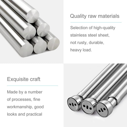 STARTOSTAR Adjustable Closet Rod 21.6 to 40.5 Inch Small Size Stainless Steel Clothes Rod with for Wardrobes, Shoe Cabinets(Need tools to install)