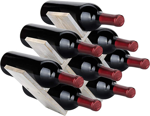 Sorbus® Wine Rack Butterfly - Stores 8 Bottles of Wine - Sleek and Chic Looking - Minimal Assembly Required (Grey Wood)