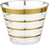 Perfect Settings 110 Premium Gold Rimmed (4 Ring) Clear Plastic Disposable Party Cups 9 Ounce Holiday Gathering or Wedding Party Elegant Disposable Cups