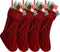 Kunyida 14" 4PCS Unique Burgundy Knit Christmas Stockings,Style2