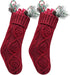 Kunyida 14" 4PCS Unique Burgundy Knit Christmas Stockings,Style2