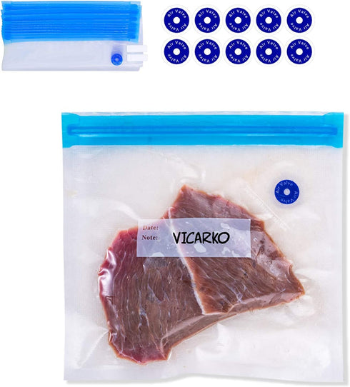 VICARKO 30 Vacuum Zipper Bags, Vacuum Sealer Bags, Food Storage, Reusable Bags, with Double Layers, BPA Free, 2.9L, 11.0 x 10.5"