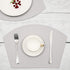 U'Artlines Placemats Faux Leather Set of 4 Round Table Mat Waterproof Coffee Mats Heat Resistant Wedged Place Mat for Kitchen Dining Table (4pcs, Gray)