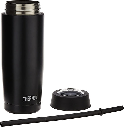 Thermos 18 Ounce Vacuum Insulated Cold Cup with Straw, Black