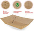 Eupako Paper Food Trays 3 Lb Capacity Disposable Kraft Paper Food Serving Tray Grease Resistant Boat (Brown, 100 Pack)