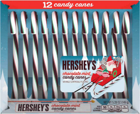 Hershey's Candy Canes - Chocolate Mint - 12 Count