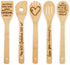 5PCS Grandma Gifts Wooden Spoons Mother's Day Thankful Christmas Birthday Gifts Nana Non-Stick Organic Bamboo Kitchen Cooking Spatula Laser Engraved Wooden Utensils for Grandparent's Day