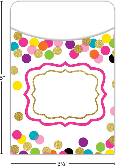 Confetti Library Pockets - Multi-Pack