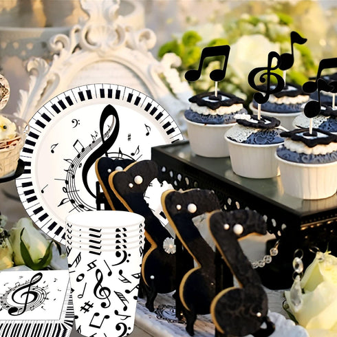 44 PCS Music Party Supplies Music Cupcake Toppers Music Party Plates and Napkins Music Party Favors Music Cake Topper Rock Party Supplies Guitar Party Supplies