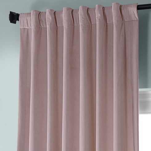 HPD Half Price Drapes VPYC-161207-84 Plush Velvet Curtain (1 Panel), 50 X 84, Ballet Pink