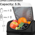 Tirrinia Insulated Lunch Bag, Leakproof Thermal Bento Cooler Tote for Women and Men, Dual Compartment with Shoulder Strap, 10.3" x 7.5" x 8.6", Black