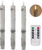 Fo32won LED Flameless Taper Candles Battery Operated with Remote and Timer, Pack of 3 Birch Bark Real Wax Window Candlesticks with 3D Flame Wick, 9.5 Inches Flickering Christmas Candlesticks