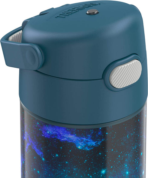 THERMOS FUNTAINER 16 Ounce Stainless Steel Vacuum Insulated Bottle with Wide Spout Lid, Galaxy Teal