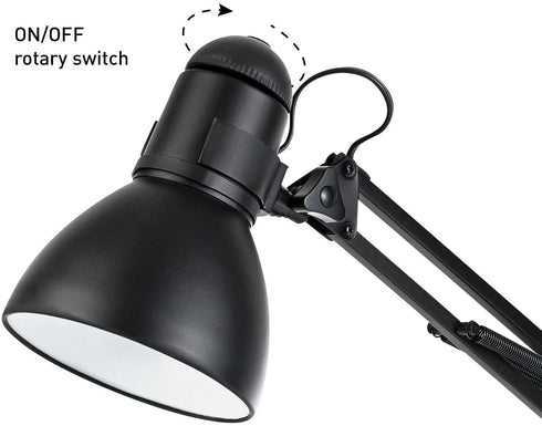 Globe Electric 5698601 Swing-Arm Desk Lamp, with Base, Black