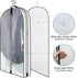 BiCINE 40" Garment Bags for Hanging Clothes 6" Gusset, Clear Suit Bags for Closet Storage Travel with 2 Zippers, Breathable Clothes Garment Cover for Coats Sweaters Shirts Dress (White, 3 Pack)