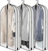 BiCINE 40" Garment Bags for Hanging Clothes 6" Gusset, Clear Suit Bags for Closet Storage Travel with 2 Zippers, Breathable Clothes Garment Cover for Coats Sweaters Shirts Dress (White, 3 Pack)