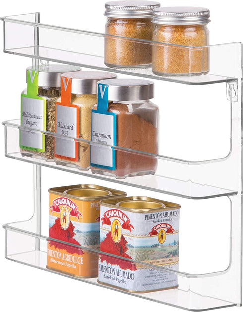 iDesign 41400M2 Clarity Nail Polish Storage Rack with 3 Bathroom, Vanity, Closet, Bedroom, Set of 2, Wall Mount Shelves 2 Count