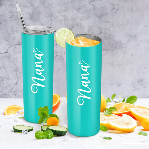 Grandma Gifts, Nana Stainless Steel Insulated Skinny Tumbler with Lid, Christmas Birthday Mother™s Day Gifts for New Grandma Nana Grandmother Gigi Granny Mom Women from Grandchildren(20oz, Mint)