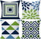 EZVING Navy Pear Green New Living Series Geometric Cotton Linen Indoor Outdoor Pillow Case Cushion Cover 18x18 Inch Set of 4 for Car Sofa Home Decor