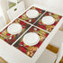 Washable Placemats for Dining Table Set of 4,Retro Poppy Flower Floral Painting Style Red Yellow Pattern Non-Slip Heat Resistant Kitchen Table Mats Farmhouse Placemats