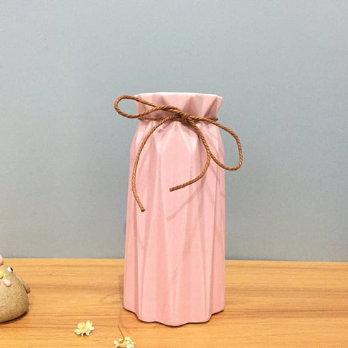 Anding Pink Ceramic Vase - Elegant Origami Art Design- Ideal Gift for Friends and Family, Wedding, Desktop Center Vase, A Perfect Home Decor Vase (LY097)