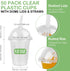 Zezzxu 50Pack 12oz Clear Plastic Cups with Dome Lids and Straws, Crystal Clear PET Disposable Drinking Cups for Cold Drinks, Iced Coffee, Juice, Smoothie, Milkshake, Bubble Boba Tea
