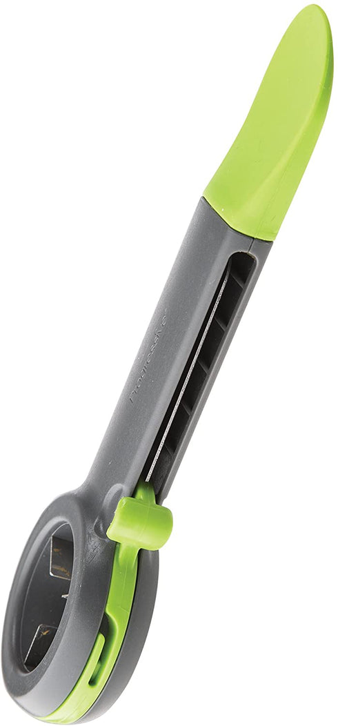 Prepworks by Progressive Flip Blade Avocado Tool, All-in-One, Pitter, Serrated Blade Edge, Protective Cover Doubles as a Scoop, Dishwasher Safe