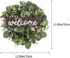 KESYOO Welcome Sign Artificial Eucalyptus Wreath Rustic Front Door Sign for Farmhouse Porch Front Door Decorations