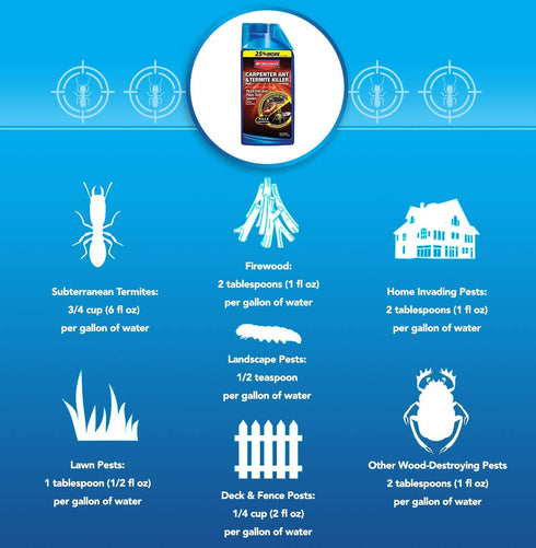 BioAdvanced Carpenter Ant and Termite Killer Plus, Insect Killer and Pesticide for Outdoors, 40-Ounce, Concentrate 700310A
