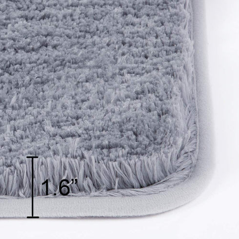 Walensee Large Bathroom Rug (24 x 36, Grey) Extra Soft and Absorbent Shaggy Bathroom Mat Machine Washable Microfiber Bath Mat for Bathroom, Non Slip Bath Mat, Luxury Bathroom Floor Mats