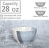 Bosmarlin Ceramic Soup Bowl Set of 4, 28 Oz, Cereal Bowl for Oatmeal, Dishwasher and Microwave Safe, Geometric Pattern (Grey, 6 inches)