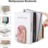 2 PCS Wood Book Ends,Pink Glitter Rose Gold Marble Bookends for Shelves Non-Skid Book Stand for Home Office School Sturdy Book Holders for Heavy Books 5x3 inch