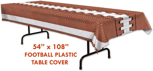 Football Party Supplies - Sturdy Plastic Game Ball Table Cover 54" x 108" (2 Pack)