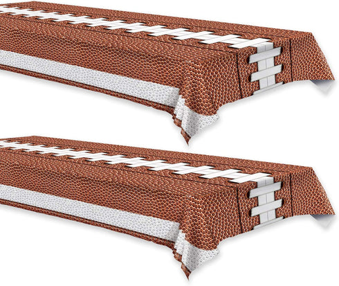 Football Party Supplies - Sturdy Plastic Game Ball Table Cover 54" x 108" (2 Pack)