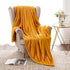 MIULEE Fleece Throw Blanket with Stripe Pattern Fuzzy Flannel Orange Yellow Blanket for Halloween Plush Warm Cozy Bed Blanket Boho Decor for Bed Couch Sofa Chair Throw Size 50"x60"