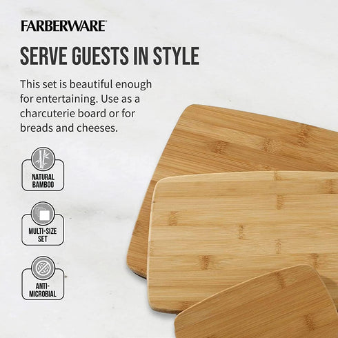 Farberware Bamboo Cutting Boards, Set of 3