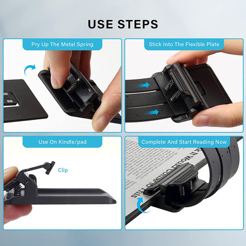 Vekkia Bookmark Book Light, Clip on Reading Lights for Books in Bed, Infinite Brightness Levels, Soft Light Easy for Eyes, Built-in USB Cable Easy Charge. Perfect for Avid Readers