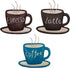 CYSCOMMA Coffee Metal Wall Art 4.7 H x 4.4 W Inches – Latte, Coffee, Espresso Written Wall Decor –Brown, Black, and Blue Wall Decor - Coffee Shop, Lounge, Dining, Kitchen Decorations