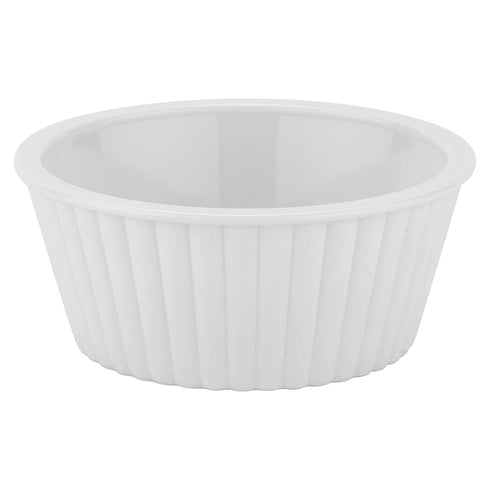 GET Enterprises ER-404-W White 4 oz. Fluted Ramekin, Break Resistant, White (Pack of 12)
