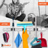 Mop and Broom Holder Wall Mount Heavy Duty - Metal Broom and Mop Holder Wall Mount - Broom Organizer Wall Mount for Kitchen Closet Garage Garden Tool - 3 Broom Hanger Positions with 4 Broom Rack Hooks