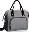 Lunch Bags for Women Insulated, Lunch Cooler Bag for Work, Leak Proof Large Lunch Tote Bag, Lunch Bag with Adjustable Shoulder Strap for School/Office/Picnic/Fishing/Beach(Grey)