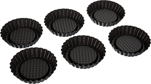 Zenker Non-Stick Carbon Steel Mini Tart Pans, 4-Inch Diameter, Set of 6