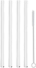 Hummingbird Glass Straws Clear Straight 9" x 9.5 mm Made With Pride In The USA - Perfect Reusable Straw For Smoothies, Tea, Juice, Water, Essential Oils - 4 Pack With Cleaning Brush