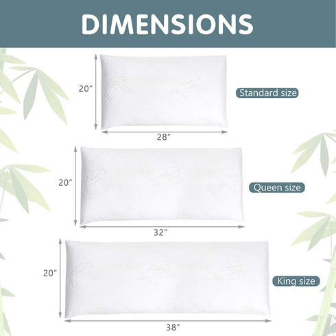 Premium Bamboo King Pillow Protector Covers - Waterproof, Allergy, Dust, Bed Bug, and Mite Proof Zippered Protectors - Pillowcase Zipper Cover Allergen Case Pack for Sleep Pillows - Set of 2
