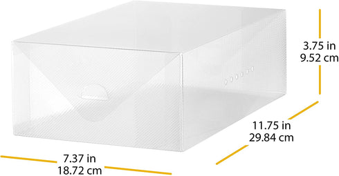 Whitmor Clear Vue Women's Shoe Box, Set of 4, White, 4 Count
