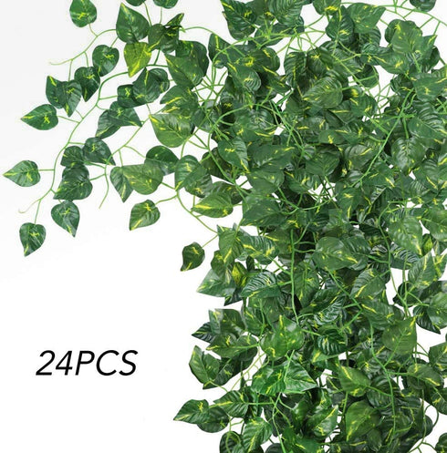 CEWOR 24 Pack 173ft Fake Vines for Hanging Decor Artificial Greenery Garland Fake Leaf Vines Hanging Plants Greenery Wall Backdrop for Home Bedroom Wedding Decoration Jungle Theme Party Supplies