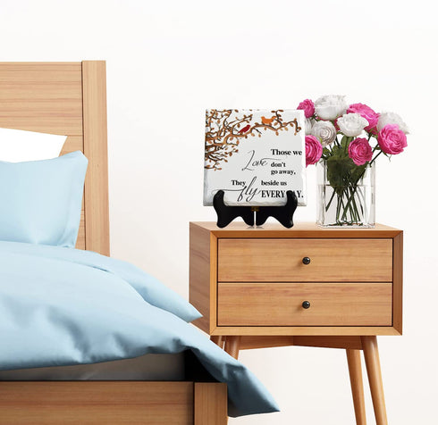 Memorial Gifts for Loss of Mother Loss of Husband Sympathy Gift in Memory of Mom Father Memorial Tile with Black Wood Stand - Condolence/Remembrance/Bereavement/Grief Gifts