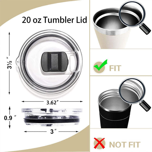 2pcs 20/30 ‹oz Magnetic Tumbler Lid - Compatible with YETI Rambler, Ozark Trail, Old Style Rtic and More - Magnetic Slider Switch Spill Proof Tumbler Cover ( 2pcs black , 20/30 oz )